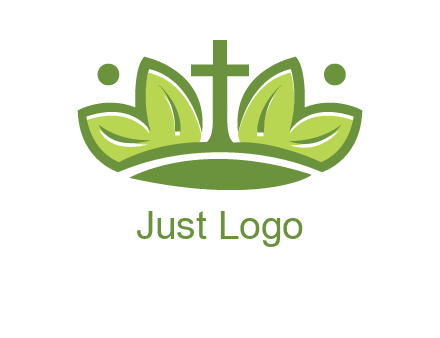 cross between abstract leaves graphic