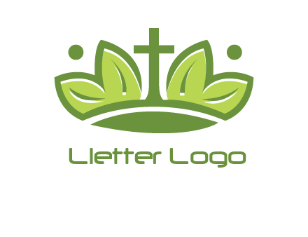 cross between abstract leaves graphic