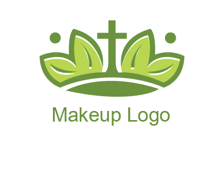 cross between abstract leaves graphic