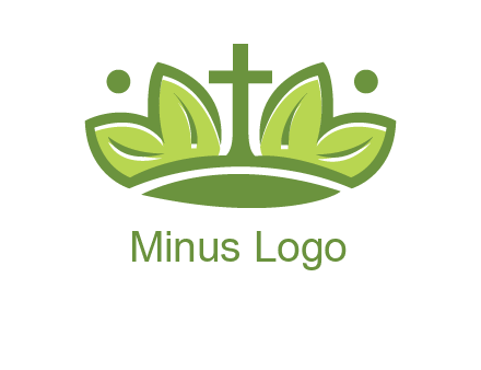 cross between abstract leaves graphic