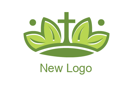cross between abstract leaves graphic