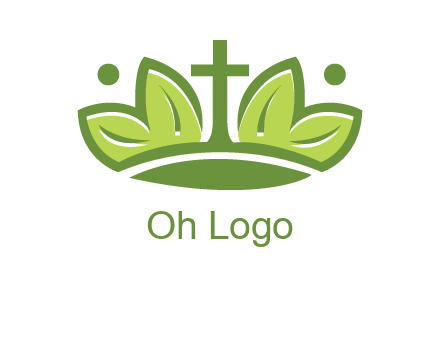 cross between abstract leaves graphic