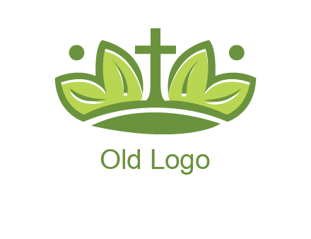 cross between abstract leaves graphic