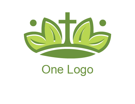 cross between abstract leaves graphic