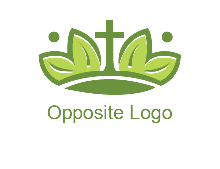 cross between abstract leaves graphic