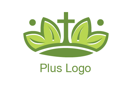 cross between abstract leaves graphic