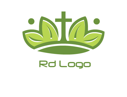 cross between abstract leaves graphic
