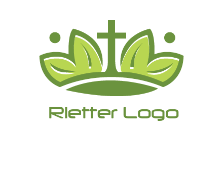 cross between abstract leaves graphic