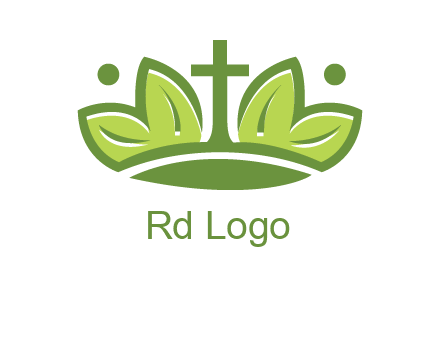 cross between abstract leaves graphic