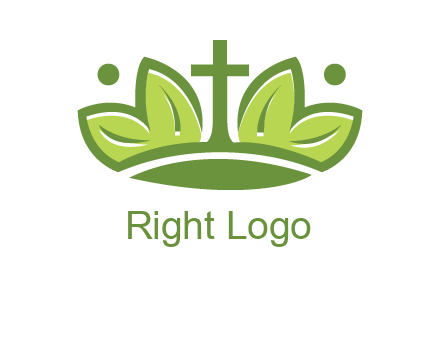 cross between abstract leaves graphic