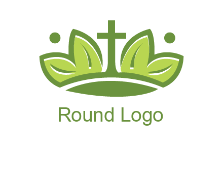 cross between abstract leaves graphic