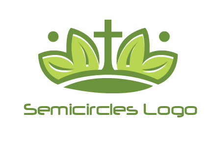 cross between abstract leaves graphic