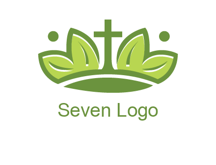 cross between abstract leaves graphic