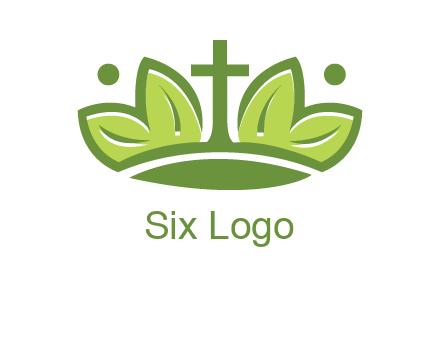 cross between abstract leaves graphic