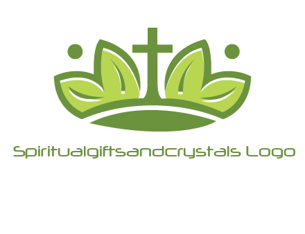 cross between abstract leaves graphic
