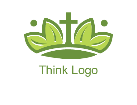 cross between abstract leaves graphic