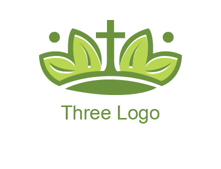 cross between abstract leaves graphic