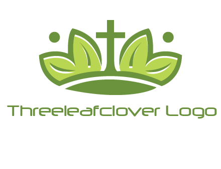 cross between abstract leaves graphic