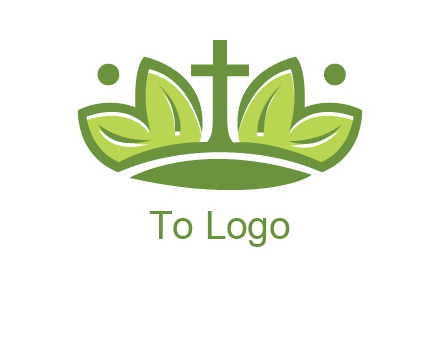cross between abstract leaves graphic