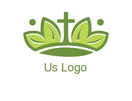 cross between abstract leaves graphic