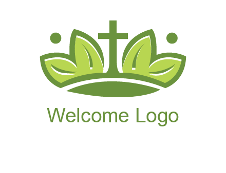 cross between abstract leaves graphic