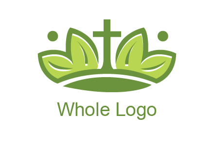 cross between abstract leaves graphic