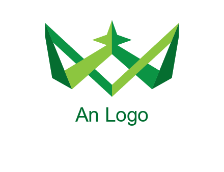 abstract crown with star graphic