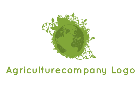 globe surrounded by vines graphic