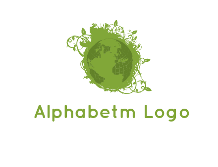 globe surrounded by vines graphic