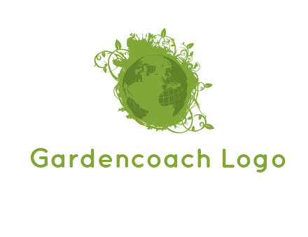 globe surrounded by vines graphic