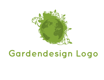 globe surrounded by vines graphic