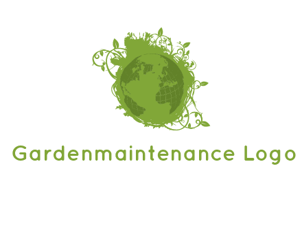 globe surrounded by vines graphic