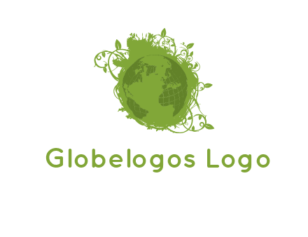 globe surrounded by vines graphic