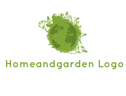 globe surrounded by vines graphic