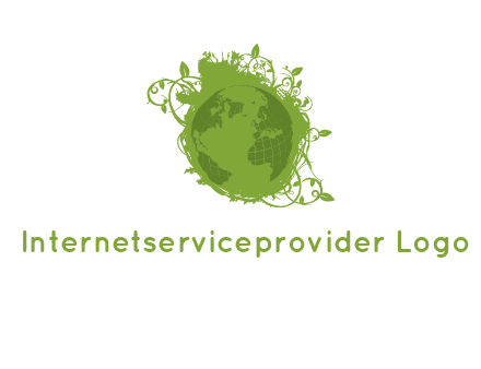 globe surrounded by vines graphic