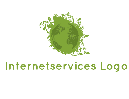globe surrounded by vines graphic
