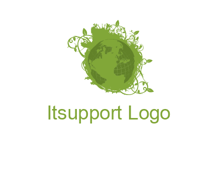 globe surrounded by vines graphic