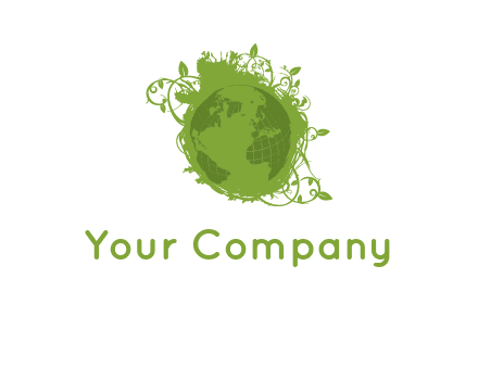 globe surrounded by vines graphic