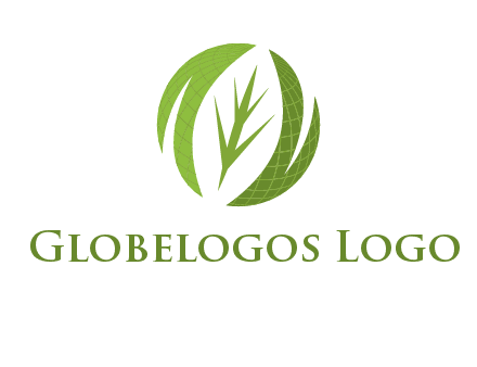 leaf mixed with globe logo