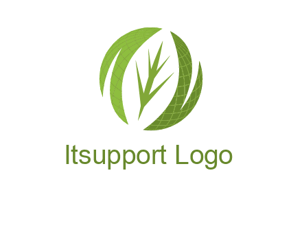 leaf mixed with globe logo
