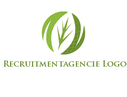 leaf mixed with globe logo