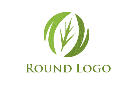 leaf mixed with globe logo