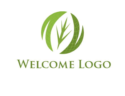 leaf mixed with globe logo