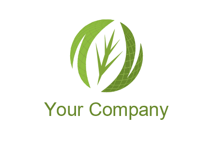 leaf mixed with globe logo