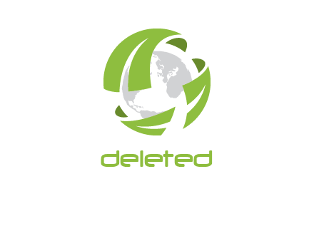 globe inside abstract leaves icon