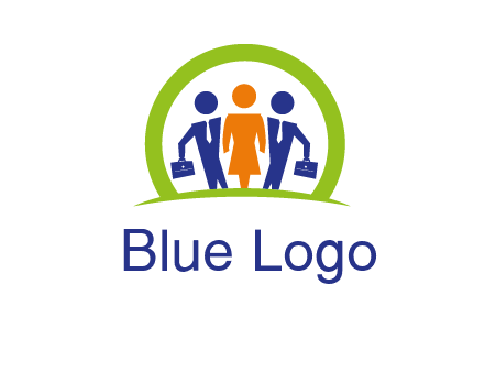 business people in circle HR logo