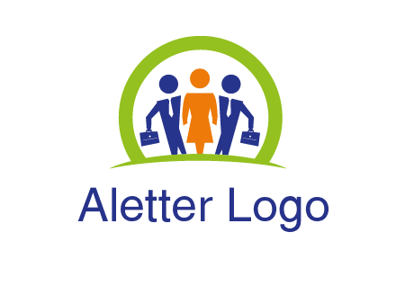 business people in circle HR logo
