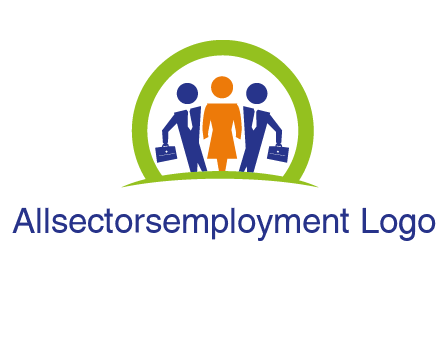 business people in circle HR logo