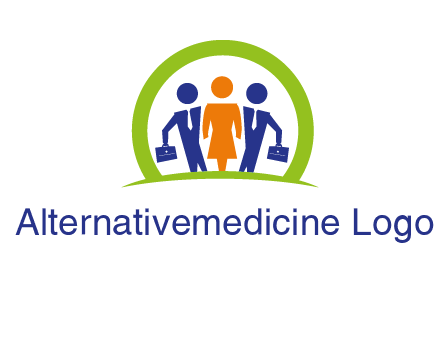 business people in circle HR logo