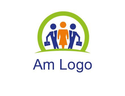 business people in circle HR logo